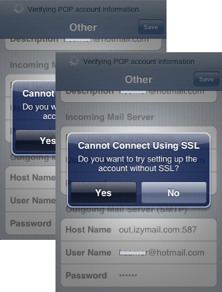 IzyMail Hotmail iPhone